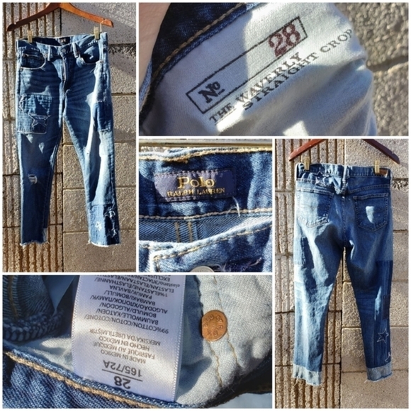 Polo Ralph Lauren Waverly‎ Straight Blue Crop Jeans - Picture 3 of 3